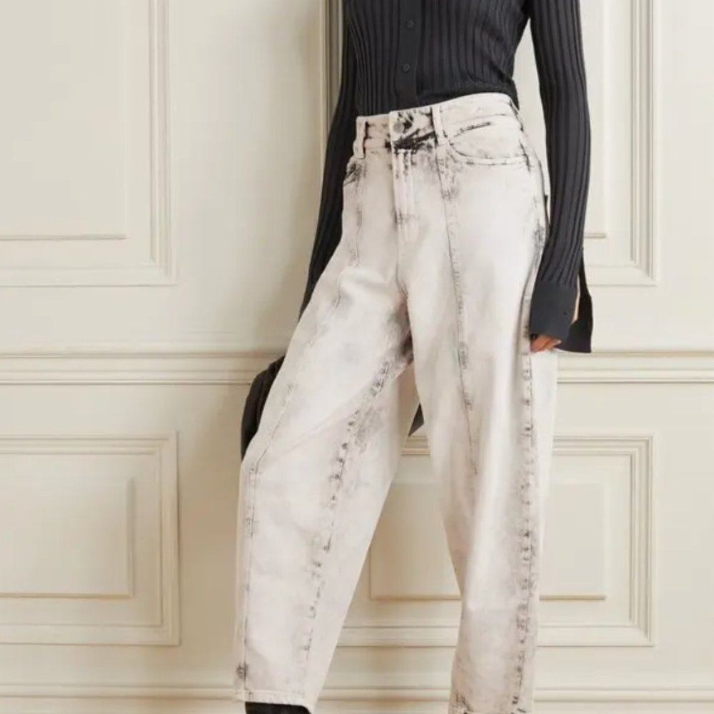 Stella McCartney White Acid Wash High Rise Jeans